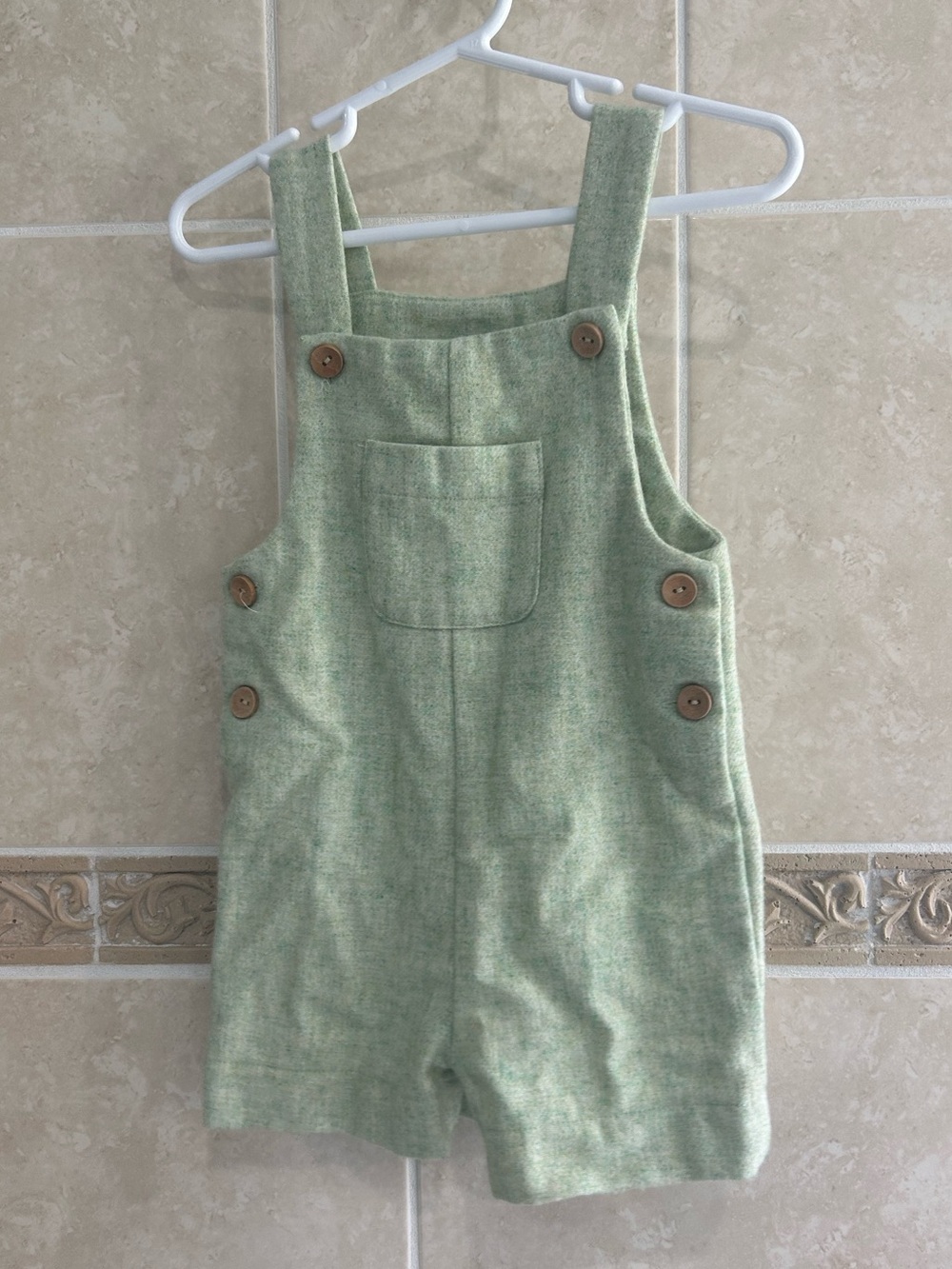 Little English Wool Blend Green Overalls